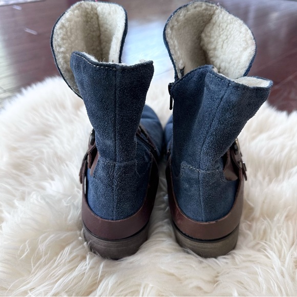 Women’s Size 7W Naturalizer N5 Comfort Talley Blue Leather Upper Sherling Bootie - Picture 8 of 13